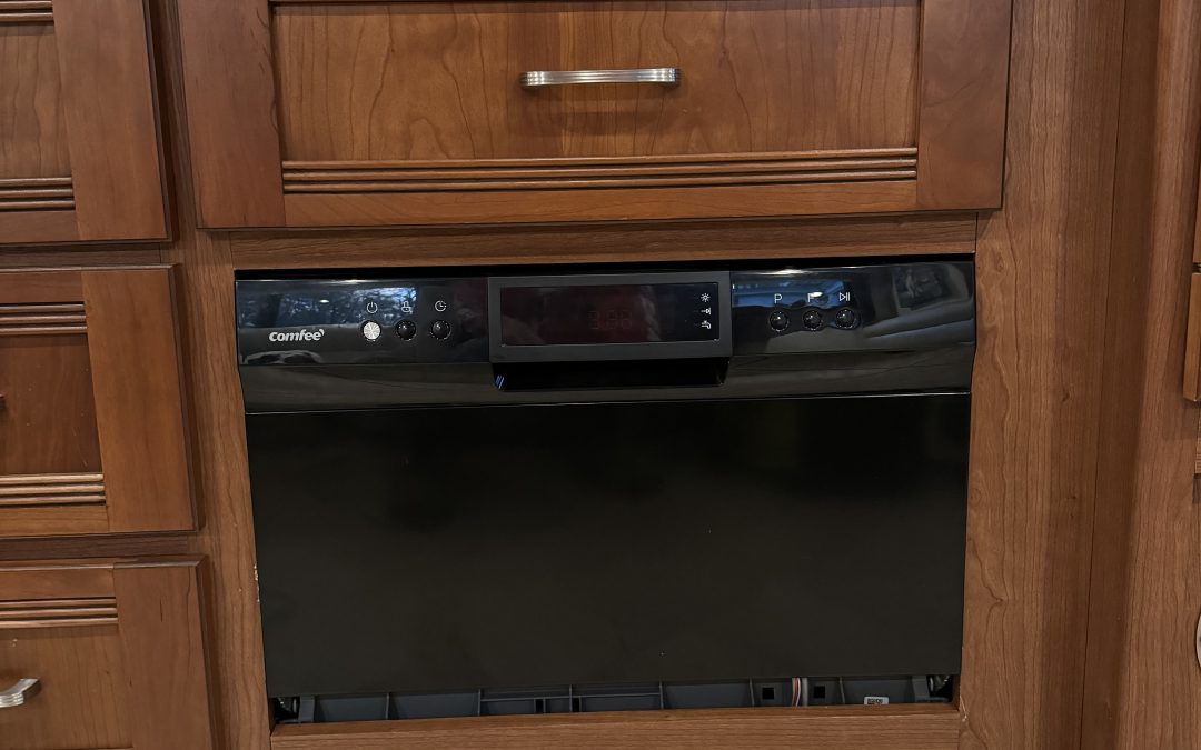 Installing a countertop dishwasher, as an undercounter dishwasher in a Winnebago DP motorhome